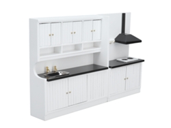 Cocina En Miniatura Para Casa De Muñecas, Bonito Diseño De Muebles De Madera A Escala 1:12