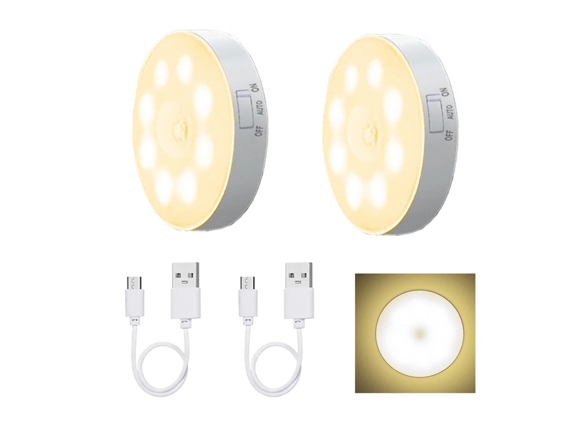 Luz LED recargable para armario con sensor de movimiento, lámpara inteligente para escaleras, armario o cocina. Aeuzwr