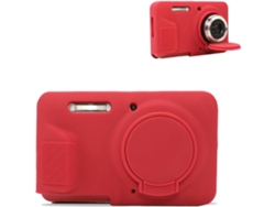 Funda de silicona para Kodak Pixpro Fz55 con tapa de lente extraíble, roja GERTIZ