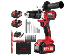 Atornillador Inalámbrico De 21 V, Batería De 4,0 Ah, 90 Nm, Ajuste De Par 20+3, Portabrocas De 13 Mm