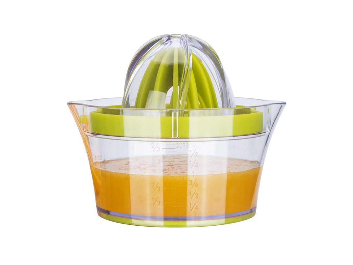 Exprimidor Manual De Cítricos Con Vaso Medidor, Rallador Y Separador De Huevos, 414 Ml, Verde