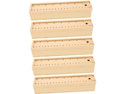 Nuobesty Caja De Almacenamiento De Lápices De Madera De 5 Piezas Con Cajón Deslizante Estuche Para Lápices