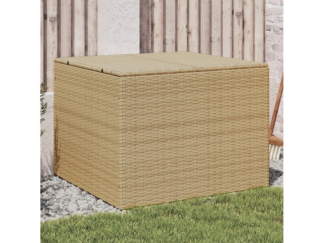 Caja De Almacenaje De Jardín Ratán Sintético Beige Mezcla 291l