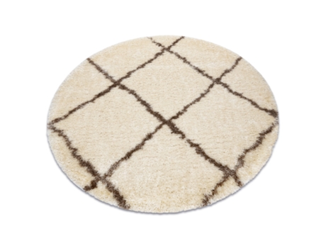 Alfombra Fluffy 2373 Circulo Shaggy Conducción - Crema / Beige (circulo 160 cm)