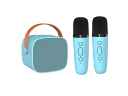 Máquina de karaoke, mini altavoz Bluetooth con 2 micrófonos, una máquina de karaoke para niños y familia Cuich (azul)
