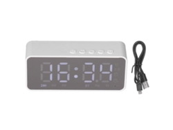 Reloj Despertador Bluetooth 5.0 Con Altavoz, Radio Fm, Reproductor De Mp3 Y Función De Carga - G50 Blanco