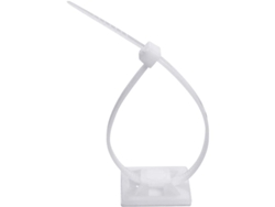 100 Soportes Adhesivos Con Bridas Universales Para Cables De 150 Mm (2 Cm), Color Blanco, Para La Gestión De Cables.
