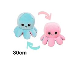 Peluche Reversible De Pulpo De 30/40 Cm Con Doble Estampado Y Diferentes Expresiones.