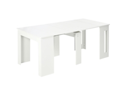 Mesa de comedor extensible para 4-6 personas con panel lateral plegable, mesa auxiliar multifuncional, 180x85x75cm, blanca