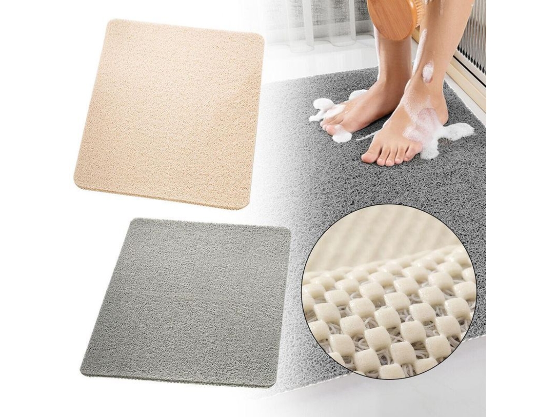 2026-tapete De Baño Antideslizante Sin Manchas O Bloqueo De Desagüe Confortable 40x60cm Pvc Gris Beige Dsg Beige