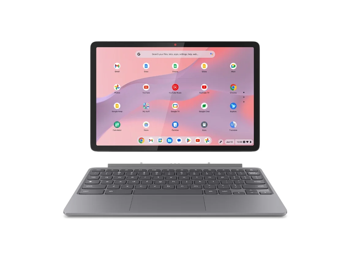 Laptop Lenovo Chromebook Duet (gris, SSD de 128 GB, RAM de 8 GB, conector UE, teclado QWERTY español, Mediatek 10.95)