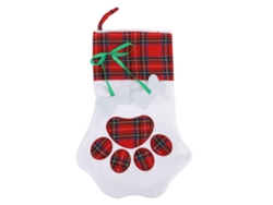 Bolsa para guardar dulces navideños, color rojo, diseño de pata.