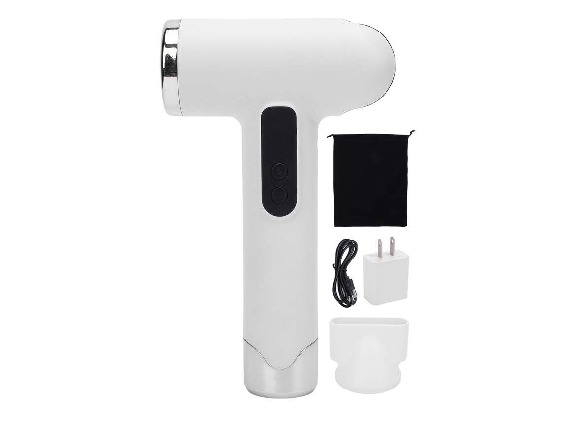 Secador De Pelo Inalámbrico Recargable Usb 100000rpm 200w 15000mah Bajo Ruido Para Hogar Dormitorio Us Plug Blanco