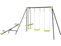 Columpio metálico para parques infantiles "basile" - 4 dispositivos - Verde