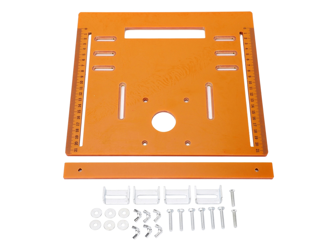 Placa base para máquina de corte de 28x25 cm con corte biselado para sierra circular de 4 pulgadas, para madera.