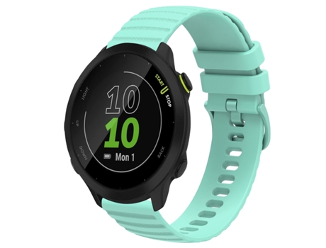 Correa de reloj inteligente para Garmin Forerunner 55 Correa de reloj de silicona de color sólido con patrón de puntos ondulados de 20 mm (verde az...