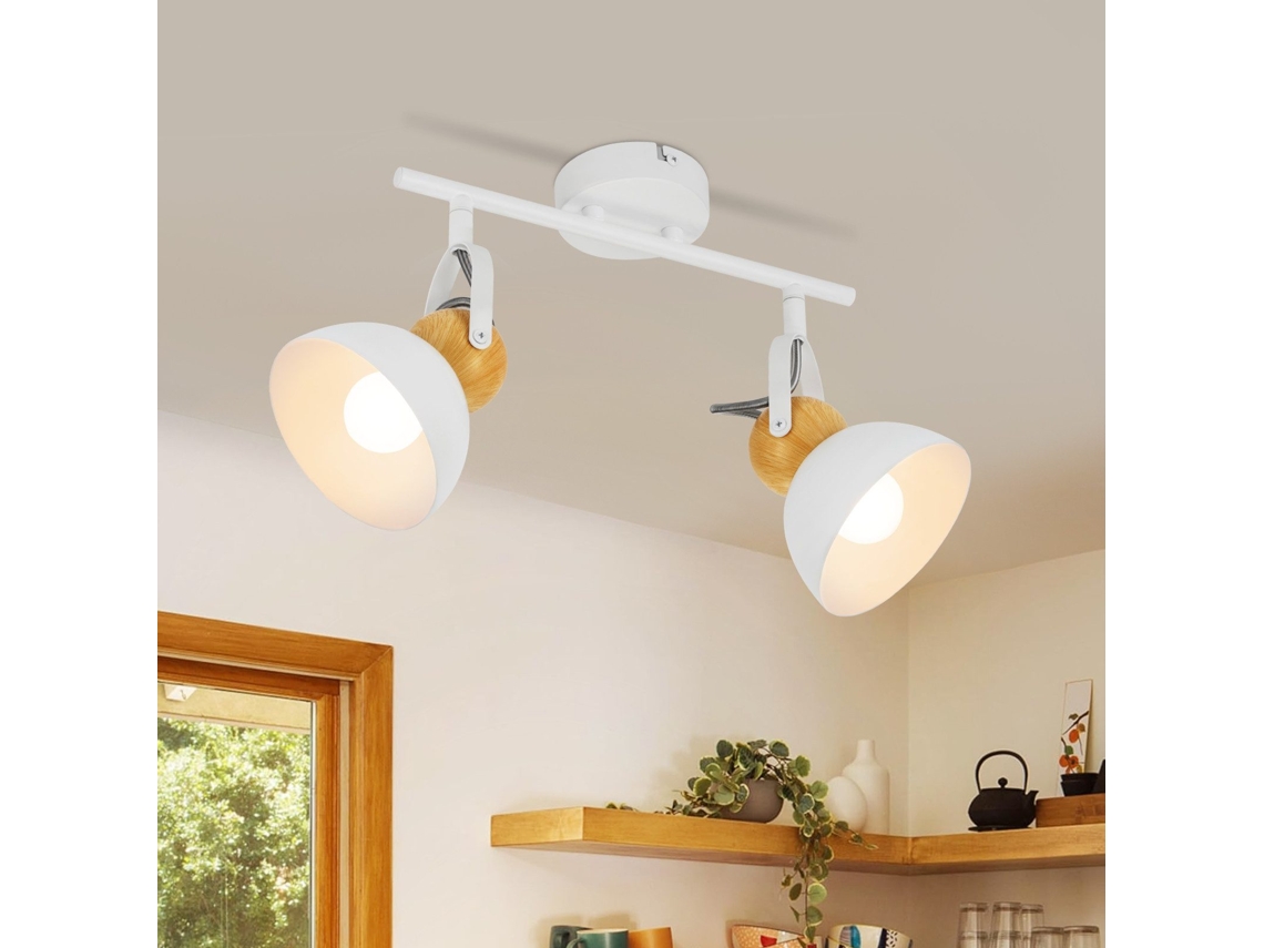 Foco de techo vintage negro E27 ajustable 350°, lámpara de pasillo retro industrial de metal ajustable, Nettlife