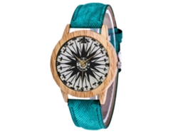Reloj De Pulsera Casual De Cuarzo Con Correa De Denim, Estilo Simple Y Moderno, Verde
