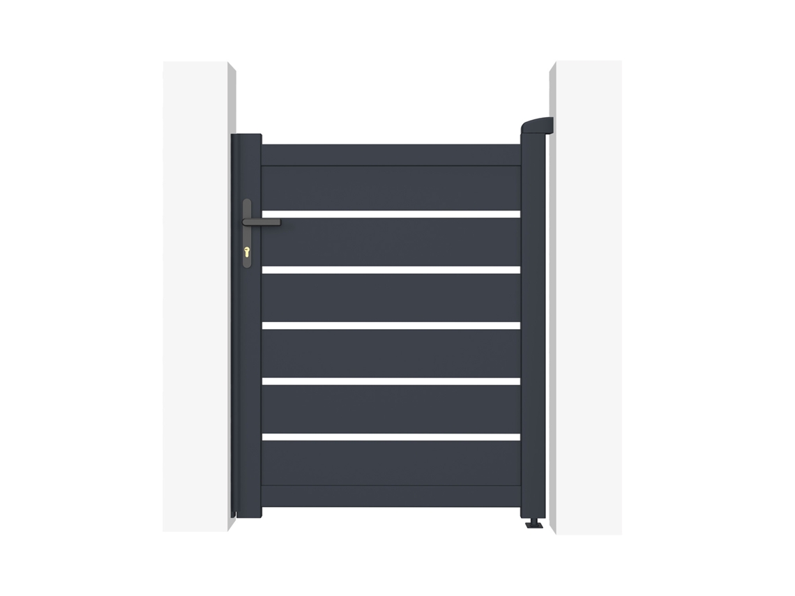 Puerta peatonal gris VOGEL 1m H.120cm
