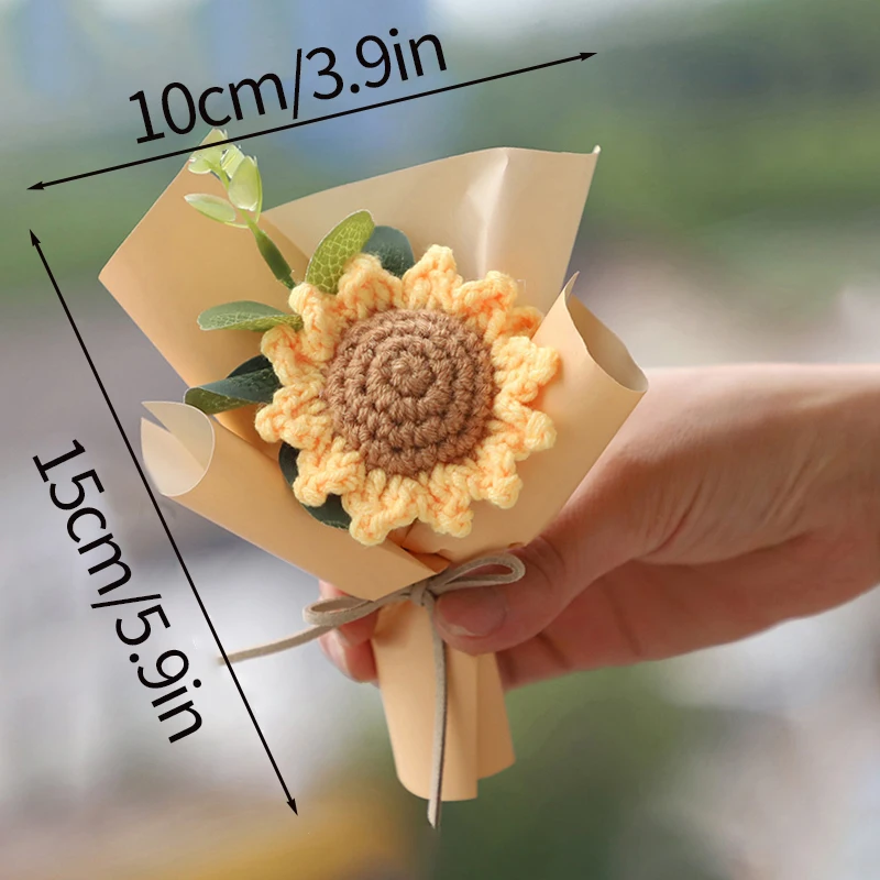 Ramos Miniatura De Profiteroles Tejidos A Crochet, Ramos Hechos A Mano, Arreglos Florales Tejidos.