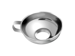Embudo de acero inoxidable con boca ancha para conservar alimentos en frascos de vidrio, resistente a la corrosión, con mango corto y apto para lavavajillas.
