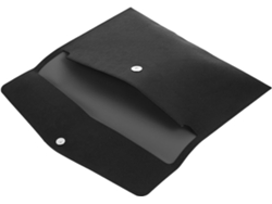 Carpeta de piel sintética negra, ligera y portátil, ideal para guardar facturas - Gokoco