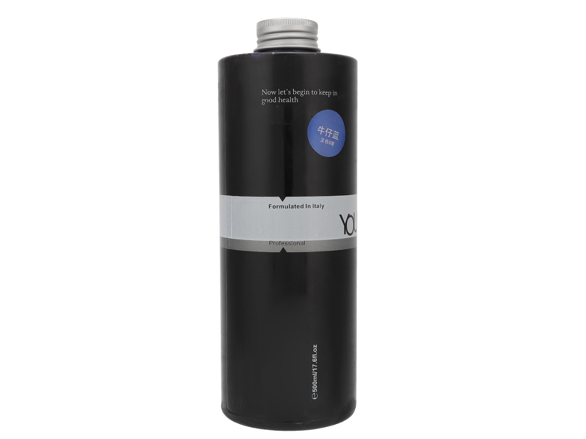 Tinte Capilar Profesional En Crema Para Salones De Belleza, Color Azul Vaquero, 500 Ml.