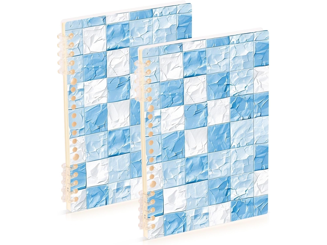 Besportble Juego De Color Azul Claro Y Blanco Con Estampado A Cuadros Oficina Polipropileno 21,1 X 14,5 Cm