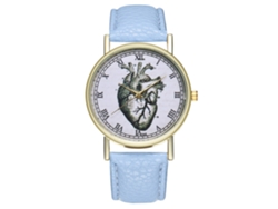 Reloj Unisex De Cuarzo Con Correa De Cuero Pu Y Dial Romanos (azul Claro)