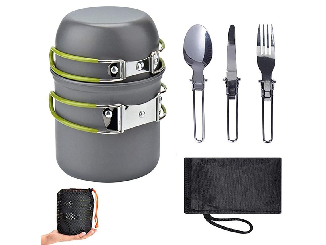 Juego de utensilios de cocina portátiles para acampar