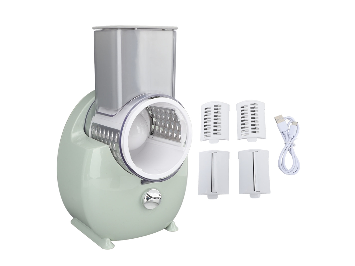 Rallador eléctrico de mano recargable multifuncional para cocina, adecuado para patatas, rábanos y otras verduras.