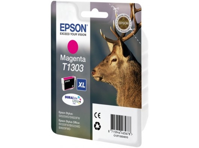 Cartucho de tinta original EPSON T1303 , C13T13034010 Magenta Ciervo -