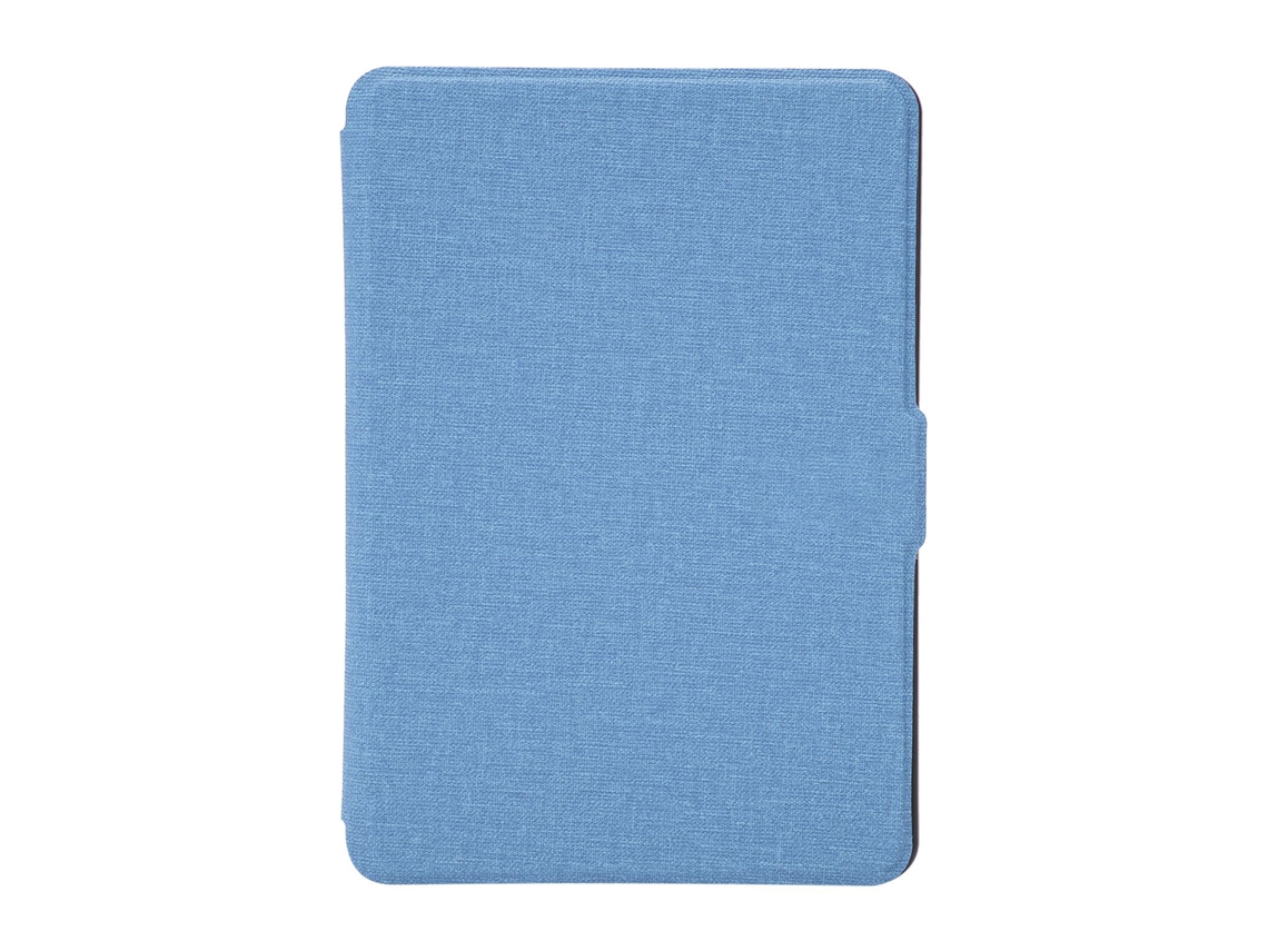 Funda protectora de piel sintética con estampado de tela para Kindle Paperwhite 123 (dorado claro y azul claro)