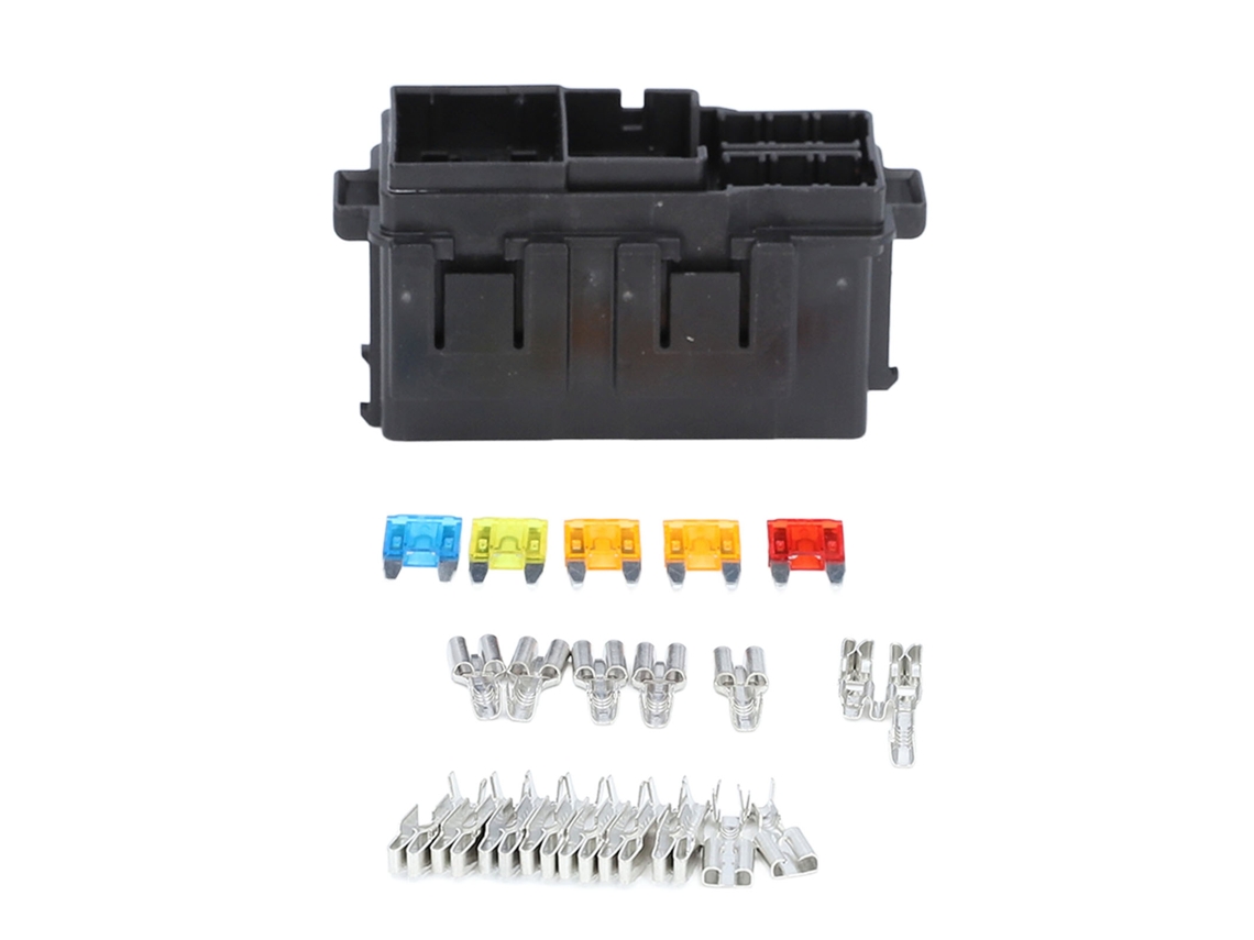 Caja De Fusibles Y Relés Universal 2+6 Slot Resistente Al Calor Con 5 Fusibles 12v