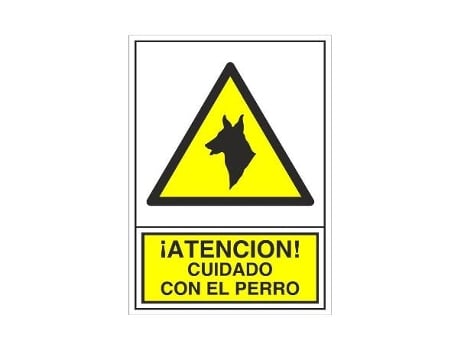 Señal 301 plast.345x245 cuidado perro ­atencion! cuidado con el perro