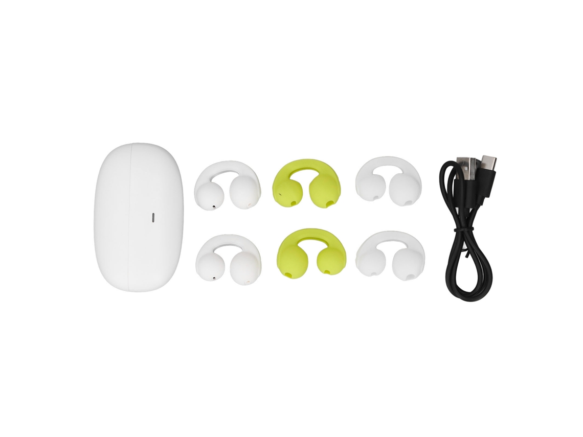 Fones De Ouvido Sem Fio Bluetooth 5.3 Open Ear Air Conduction Com Estojo De Carregamento Controle Táctil Branco
