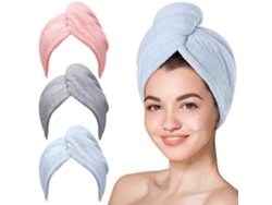 3 turbantes antifrizz de secado rápido para cabello mojado Tommy01