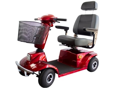 Scooter eléctrico para discapacitados MOBICLINIC 4 ruedas Premium Desmontable Auton. 30 km 12V Burdeos Libra Movilidad reducida