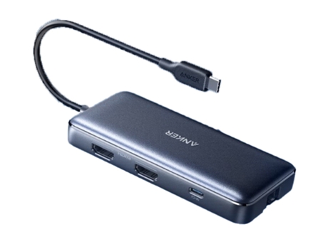 Adaptador ANKER A8380 8In1 Tipo-C a Hub Pd100W Sd/TF 2HDmi 1000Mbps 2Usb3.0 para Huawei Mate40/P50 S20