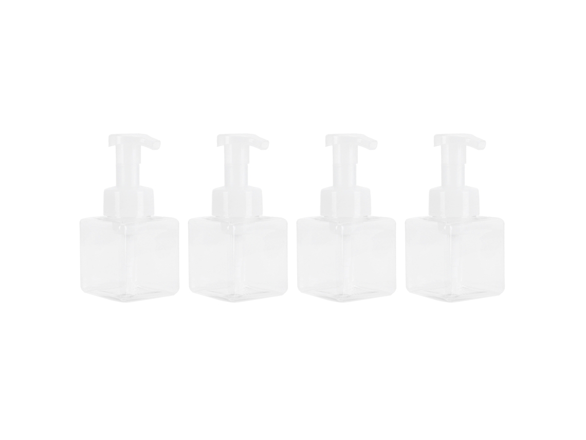 4 unidades de botellas de espuma transparente de 250 ml con bomba para jabón