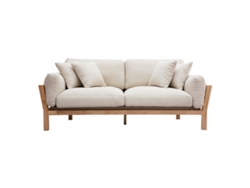 Sofá 3 Plazas Blanco Crema Patas Madera Kyo MILIBOO