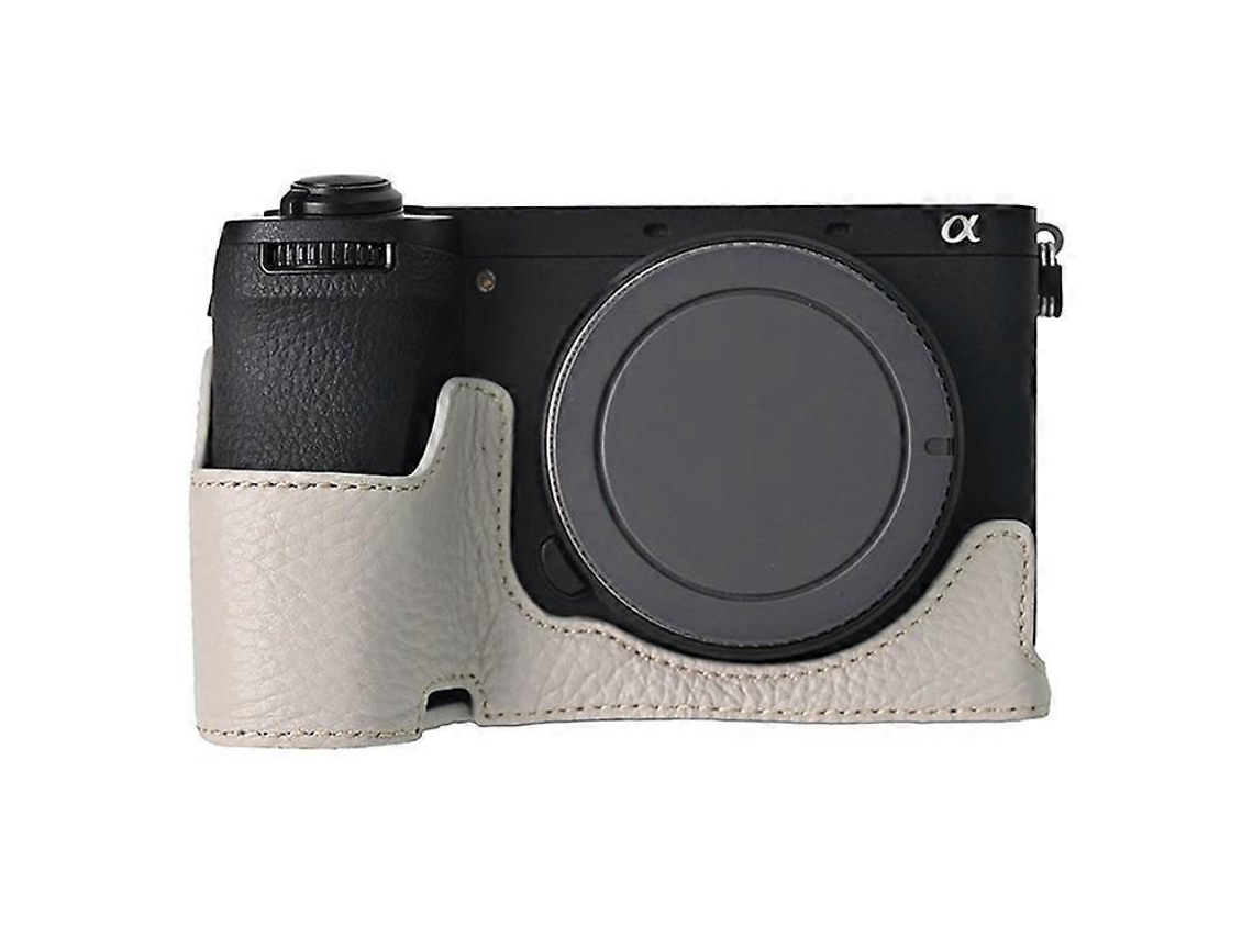 Funda protectora inferior de piel de vaca auténtica compatible con la cámara Sony A6700 Facpoet