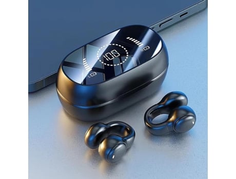 Auriculares abiertos con clip, auriculares inalámbricos de conducción ósea, auriculares estéreo Bluetooth HiFi V5.3 BISBISOUS