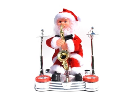 Saxofón eléctrico Vintage de Navidad, música de baile, Papá Noel, decoración navideña, regalo para niños