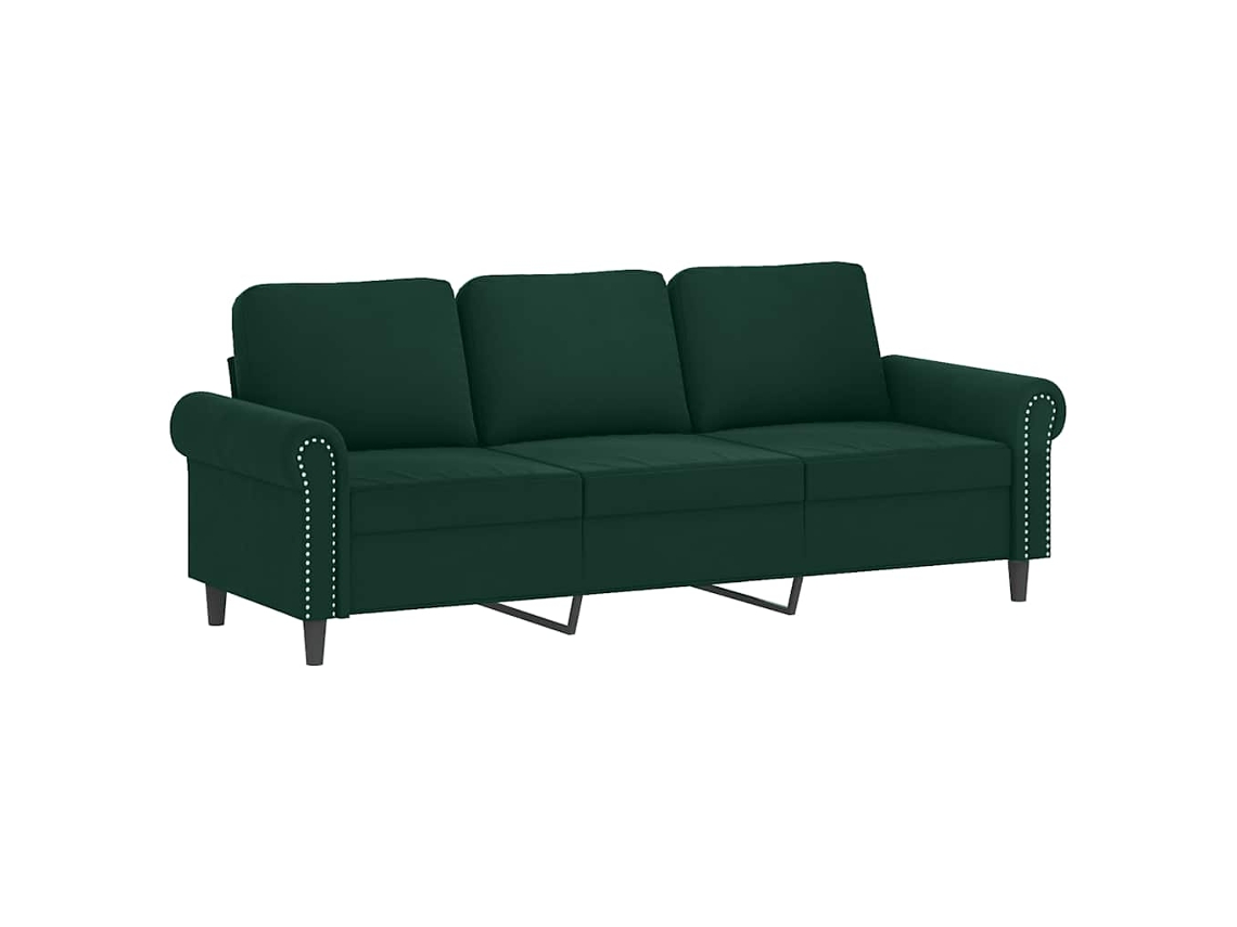 Juego De Sofás Con Cojines 2 Piezas Terciopelo Verde Oscuro