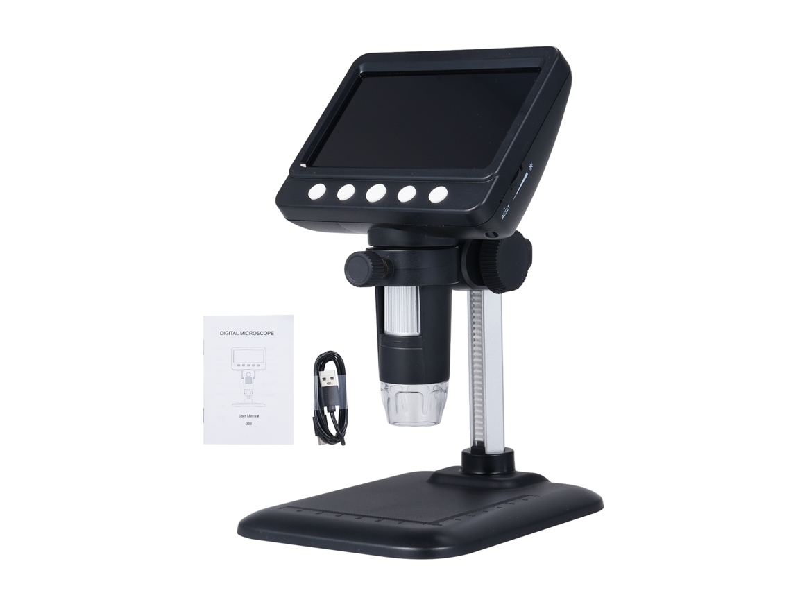 Microscopio Digital Ips De 4,3 Pulgadas, 1000x, 1920x1080, 2mp, 8 Led, 32 Mb De Almacenamiento Usb.