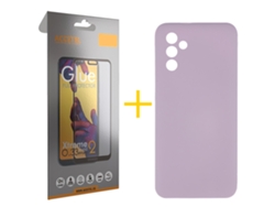 Pack 1 X Película de Vidrio Templado Full + Funda ACCETEL para Samsung Galaxy A16 5G Silicona Líquida Roxo