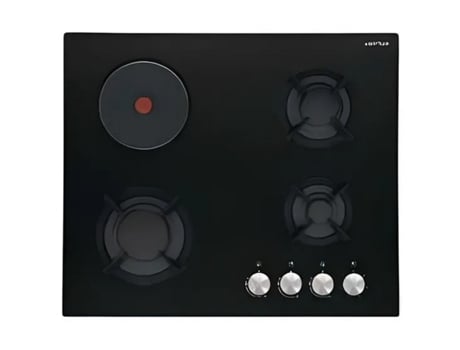 Placa de Gas y Focos Elétricos AIRLUX AV647HBK (Gas y Eléctrica - 62 cm - Negro)