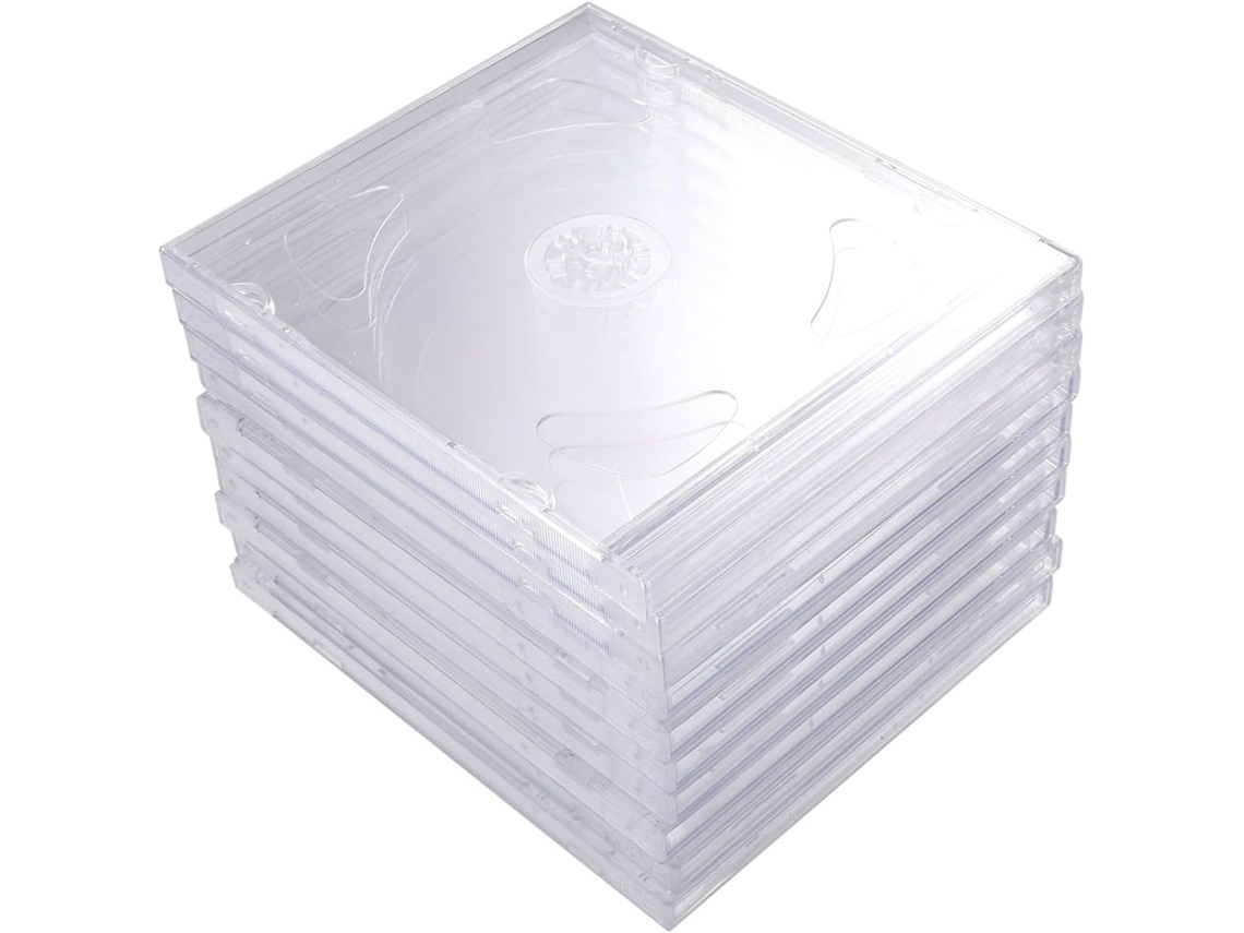 Lote De 10 Estuches Dobles Transparentes Para Cd, De Plástico Rígido Portátil Para Almacenamiento.