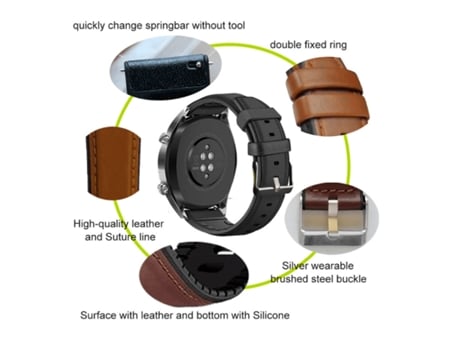 Pulsera Couro e Silicone Premium GIFT4ME para Realme TechLife Watch R100 - Márron / Negro